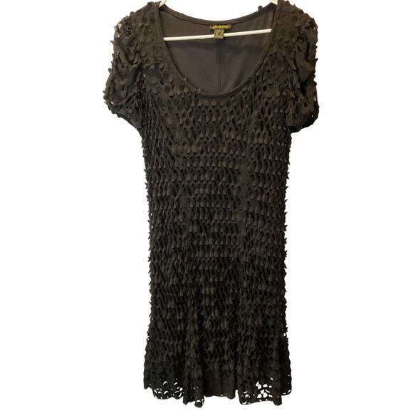 Cartise Black Cocktail Dress Size 12 Poly-Spandex Blend Lined Style 11149 - Picture 1 of 11